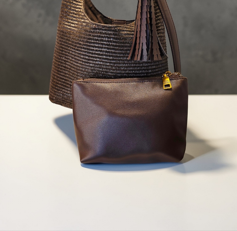 Chocolate Raffia Bkenji Hobo Bag by Steve Madden - Picture 2 of 7